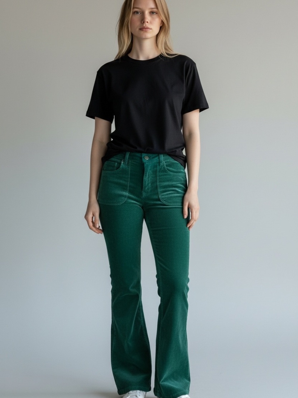 Pilcro Deep Green Mid-Rise corduroys in size 28